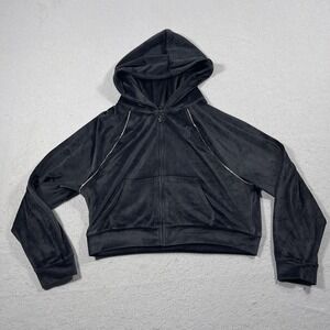 Victorias Secret Hoodie Womens‎ Medium Velour On Point Rhinestone Zip Jacket